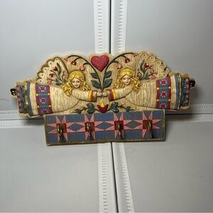 vintage Kathy Killip Demdaco 1999 Angel Key Hanger Holder Wall Plaque